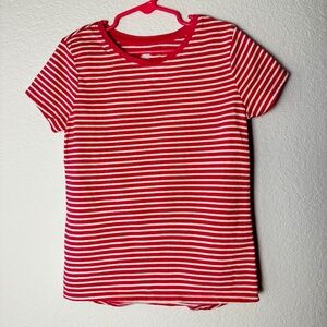 Members Mark Girls Hot Pink and White Striped Tshirt, Size M (7 / 8 )